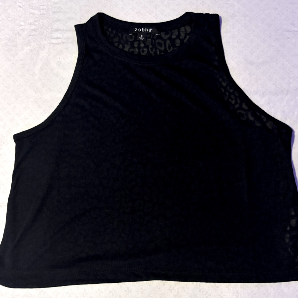 Zobha Black Leopard Print Flowey Top